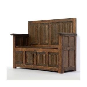 16th century Gothic Settee - dollhouse miniature kit 1:12