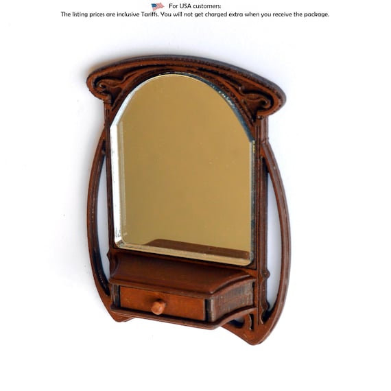 Art Nouveau Mirror Shelf - dollhouse miniature kit 1:12