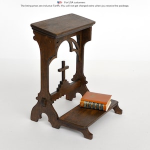 Victorian Prayer Bench dollhouse miniature kit 1:12