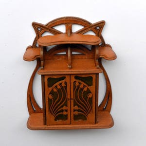 Art Nouveau Wall Cabinet dollhouse miniature kit 1:12 image 3