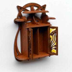 Art Nouveau Wall Cabinet dollhouse miniature kit 1:12 image 5