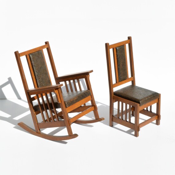 Dining Chair Mission Style Dollhouse Miniature Kit 1 12 Etsy