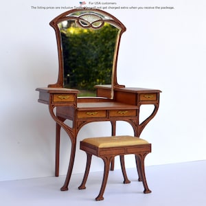 Coiffeuse Art Nouveau - kit miniature pour maison de poupée 1:12