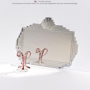 Art Deco square Mirror - dollhouse miniature 1:12