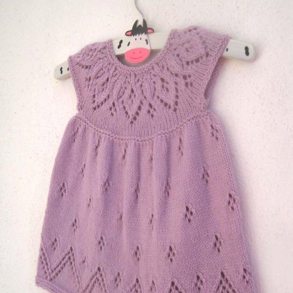 Baby Dress Knitting Pattern | Girls Dress Knitting Pattern | Bethany Dress | Instant Download PDF