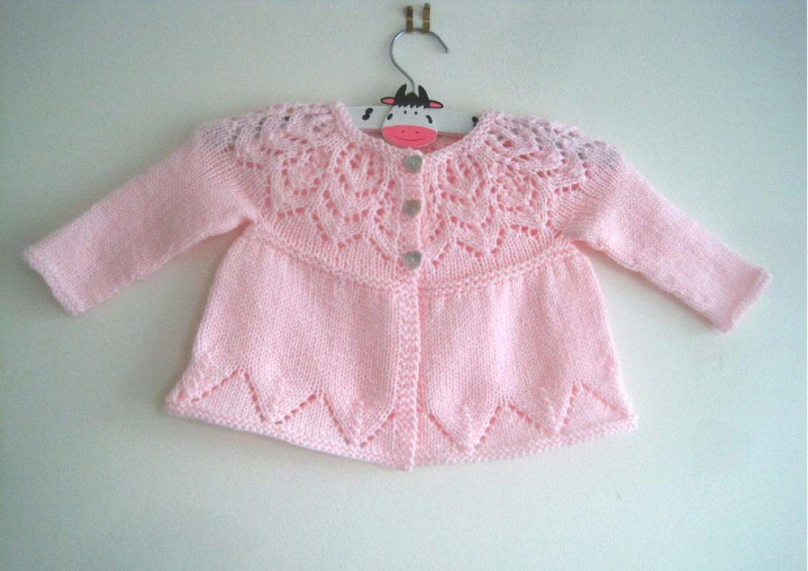 Baby Cardigan Knitting Pattern Girl Sweater Knitting Pattern Etsy