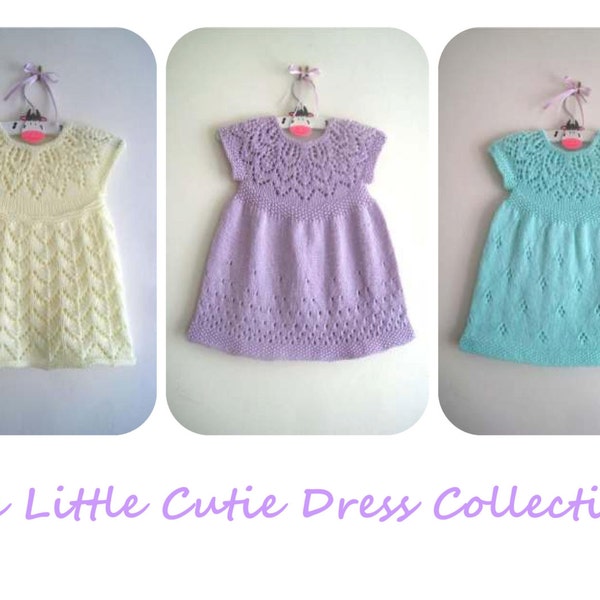 Baby Dress Knitting Pattern E-Book - Girls Dress Knitting pattern collection - Instant download PDF - Baby dress knitting Pattern E-Book,