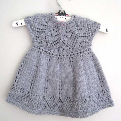 Baby Dress Knitting Pattern Girls Dress Knitting Pattern Etsy