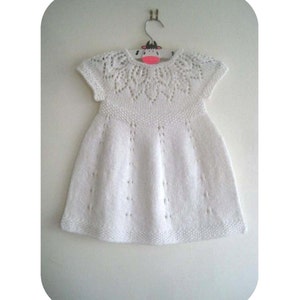 Baby Dress Knitting Pattern - Girls Dress Knitting Pattern - Poppy Dress - Instant Download PDF