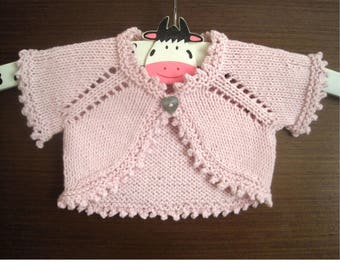 Florence Bolero - Knitting Pattern - Newborn baby - Age 6  - Instant Download PDF
