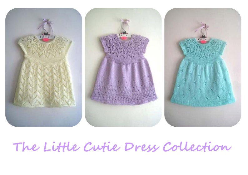 Girls Dress Knitting Pattern, Baby Dress Knitting Pattern, Toddler Dress Knitting Pattern, Lace Yoke Dress pattern, PDF Instant Download image 5