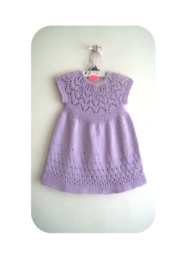 Baby Dress Knitting Pattern Girls Lace Dress Knitting Etsy Canada