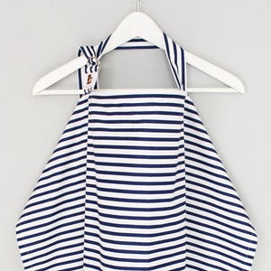 Nursing cover pouch, 100% cotton baby certified material sailor stripes navy blue stripes image 3