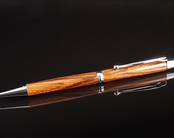 Wood Ballpoint Pen and Touch Screen Stylus in Bocote wood with Chrome