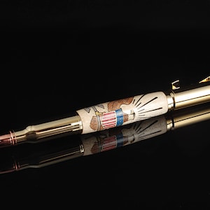 Military Carbine Pen -- Ballpoint Pen with Inlaid US Navy Emblem