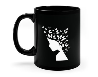 The Future is Female Mug, Feminist Gift, Butterfly Art