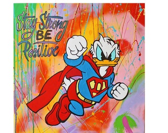 Gemälde Acrylbild Malerei Donald Superman Original pop art street art Leinwand Keilrahmen gift