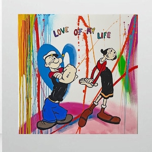 painting snoopy woodstock gift popart frame abstract