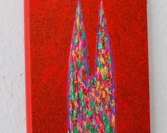 Gemälde Acryl Leinwand abstrakte Malerei Original painting Köln Dom Keilrahmen gift