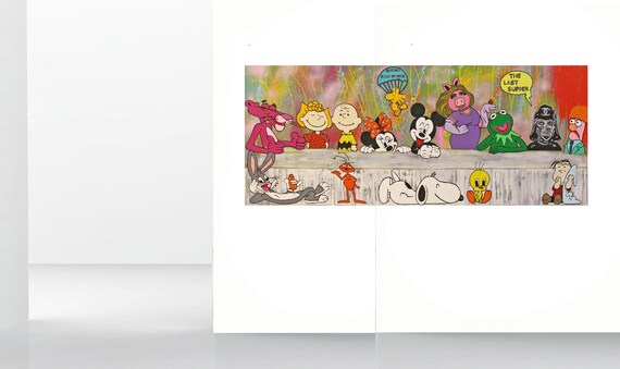 Gemälde Acrylbild peanuts snoopy Original pop art street art muppets Leinwand Keilrahmen Malerei