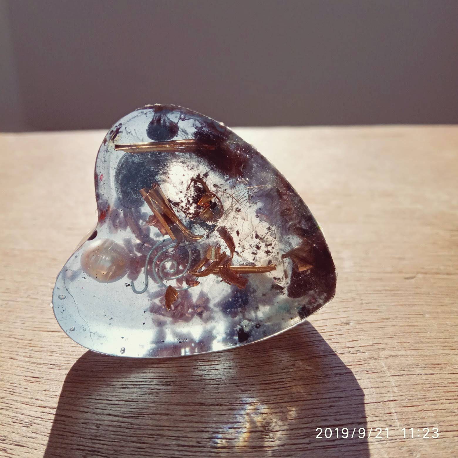 O R G O N I T E de Poche Cristal Roche, Perle, Bronze