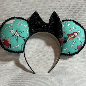 Handmade Disney Jack and Salley Halloween Headband Ears