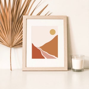 Canyon Sunrise | Giclee Art Print | Boho Artwork | Print Only | Desert Landscape | Desert Moon | Celestial Art | Desert Art