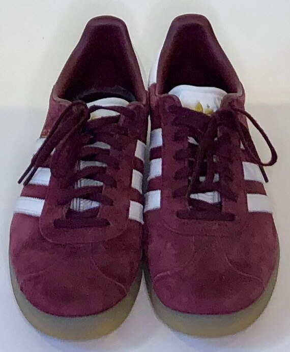 Items similar to Adidas Gazelle Maroon/White/Gum Sole Men's Size 9.5 US on Etsy
