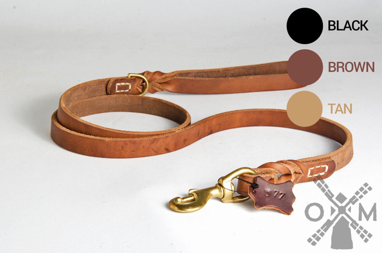 Professional Braided Leather Dog Leash with Solid brass Dring Etsy