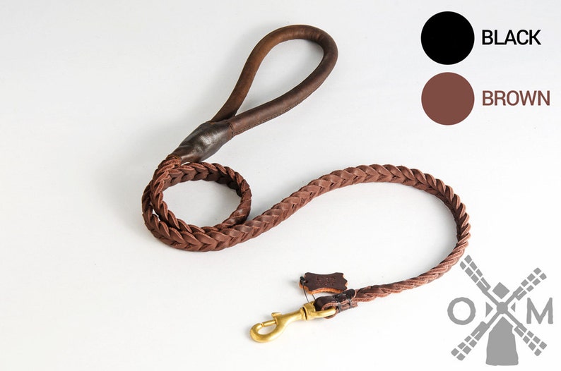 Braided Leather Dog Leash With Round Leather Handle for Every Etsy