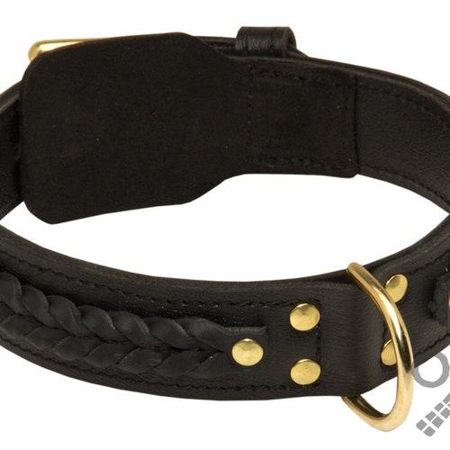 Classy Extra Wide Leather Dog Collar for Obedience Training Etsy
