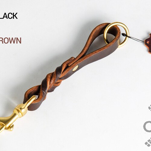 Braided Leather Pull Tab for Dogs / Traffic Lead model Etsy