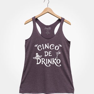 Cinco de Drinko, débardeur pour femme, chemise Cinco de Mayo, débardeur de fête, débardeur pour boisson, t-shirt graphique femme, débardeur rigolo