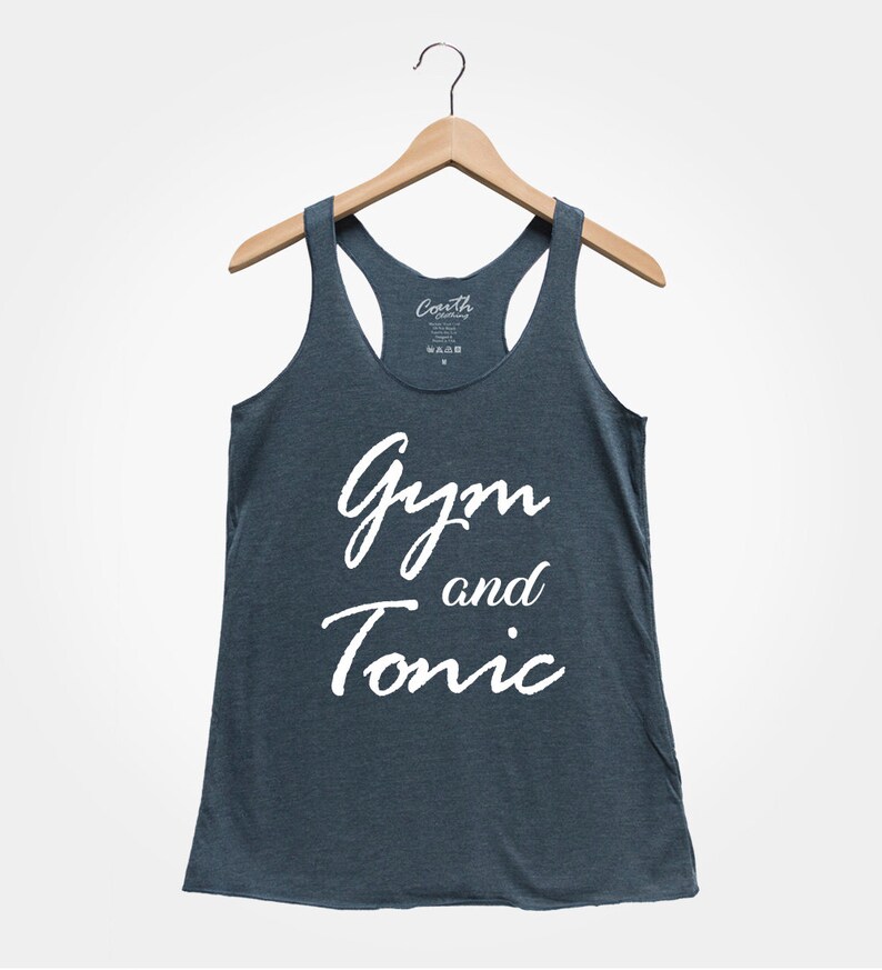 Gym and Tonic, Women's Tank Top, Party Shirt, Gym Tank Top, Drinking Tank Top, Funny Top, Gift For Women, Wife image 3