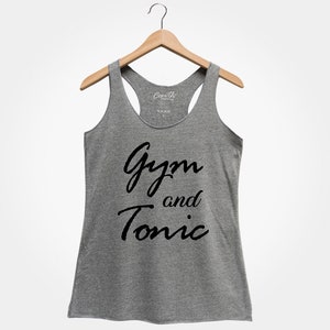 Gym and Tonic, Women's Tank Top, Party Shirt, Gym Tank Top, Drinking Tank Top, Funny Top, Gift For Women, Wife image 8