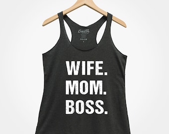 Wife Mom Boss Tank Top, Mothers Day Gift