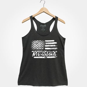 4 juli racerback-tanktop: retro Merica-shirt voor dames