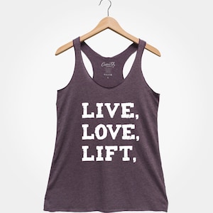 Live Love Lift Racerback Tank Top: Women&#39;s Gym Fitness Shirt