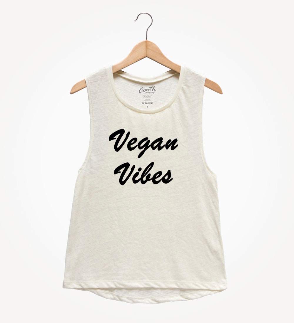 Vegan Vibes Muscle Tee: Women's Graphic Tank Top