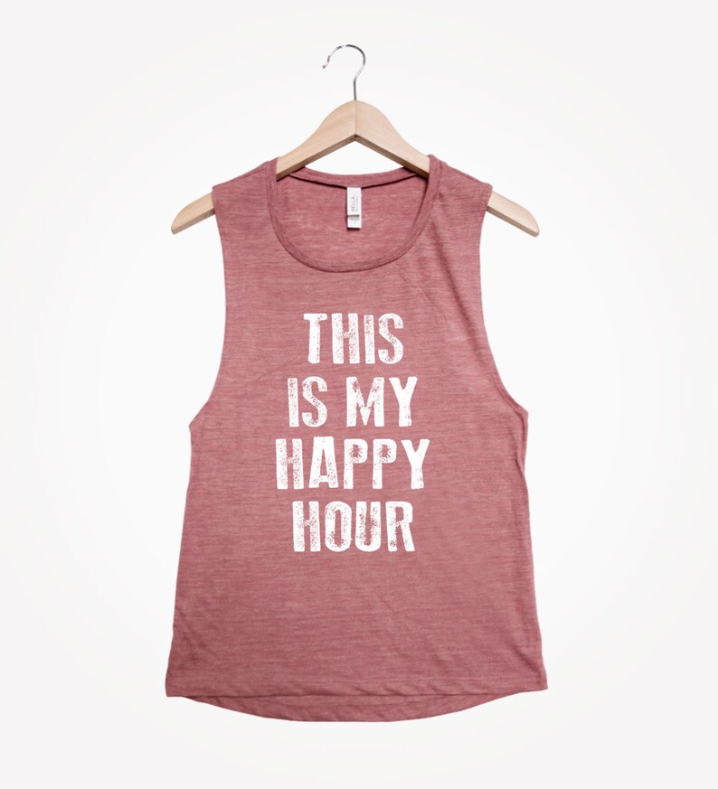 Yoga Tank Top Funny Tank Top Fitness Tank Top This is My Happy Hour Women/'s Muscle Tee Workout Tank Top Muscle Tank Top