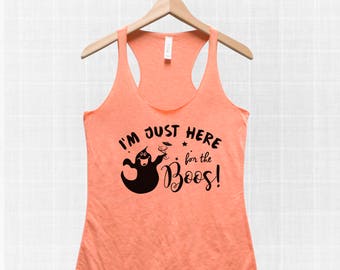 Women's Tank Top, Halloween Tank Top, I'm Here Just For The Boos Tank Top, Women's Halloween Costume, Funny Tank Top, Halloween Costume