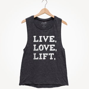Live Love Lift Muscle Tank Top: Relaxed Fit Workout Shirt