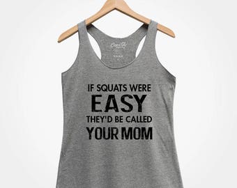 Squats Mom Funny Women's Tank Top: Gym Workout Apparel