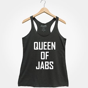 Queen of Jabs Tank Top, Women&#39;s Tank Top, Boxing Shirt, Fitness Tank Top, Yoga Tank Top, Funny Top, Gift For Women, Beach Shirt