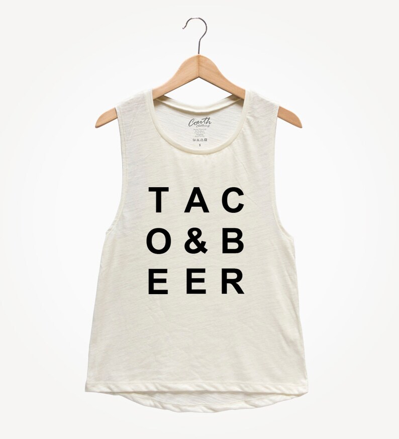 Taco and Beer Tank Top Women's Flowy Muscle Tee Yoga - Etsy