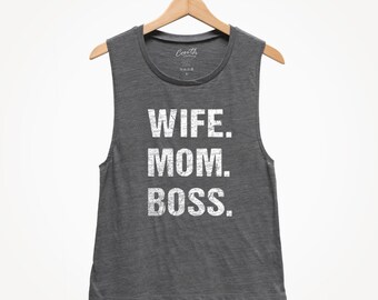 Wife Mom Boss Ladies T-shirt/Tank Top bb946f Wife Mom Boss Ladies T-shirt/Tank Top bb946f