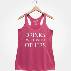 Drinks Well With Others Racerback Tank Top - St. Patrick&#39;s Day Graphic Tee