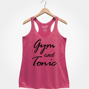 Gym and Tonic, Women's Tank Top, Party Shirt, Gym Tank Top, Drinking Tank Top, Funny Top, Gift For Women, Wife image 4