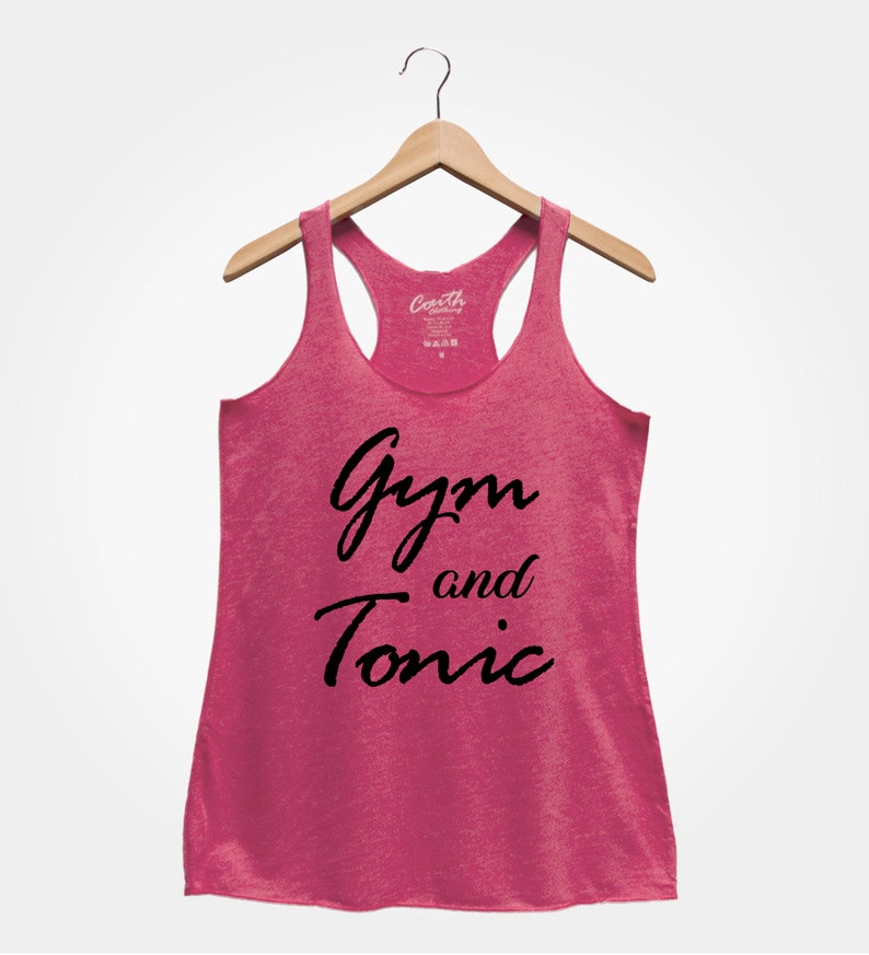 Gym and Tonic, Women's Tank Top, Party Shirt, Gym Tank Top, Drinking Tank Top, Funny Top, Gift For Women, Wife image 4