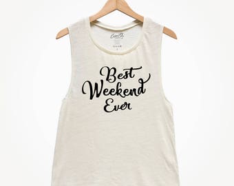Weekend Ever Muscle Tank Top, Relaxed Fit Women's Tee